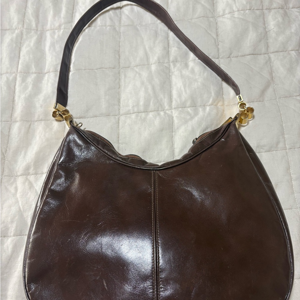 Chic Brown Leather Shoulder Bag